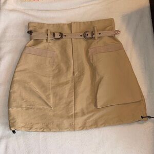 Chic Beige Mini Skirt with Belt